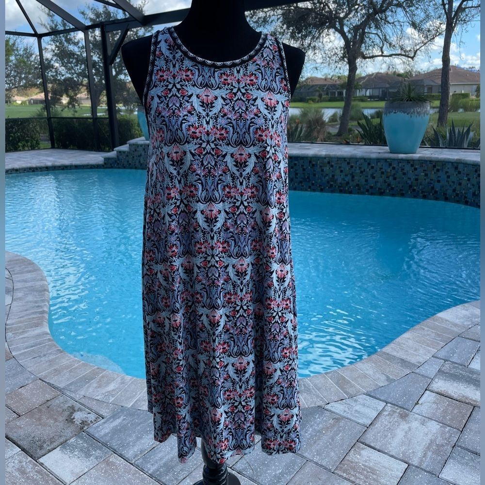 Loft A-line Contrasting Trim Dress